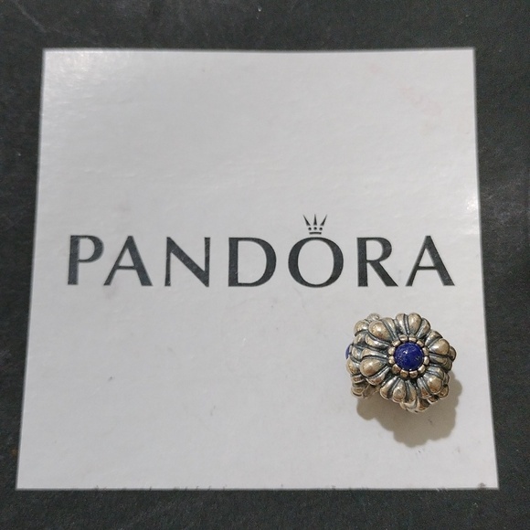 Pandora  Sterling Silver September Birthday Blooms Bead w/ Lapis - 790580LP - Picture 2 of 7